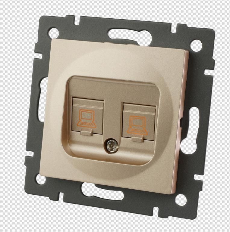 Механизм компьютерной розетки двойной Arlight SCT-MPC2-PL-GD-V (RJ-45, CAT6) 049850 в Санкт-Петербурге