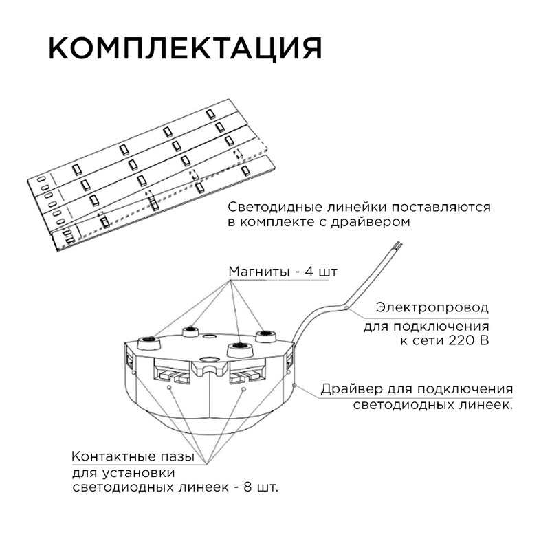 Комплект светодиодных линеек Apeyron Звездочка 220В 5730 16Вт 3000К IP30 12-09 в #REGION_NAME_DECLINE_PP#