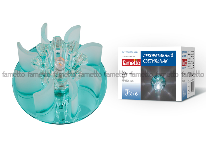 Встраиваемый светильник Fametto Fiore DLS-F114 G4 BLUE/CLEAR в #REGION_NAME_DECLINE_PP#