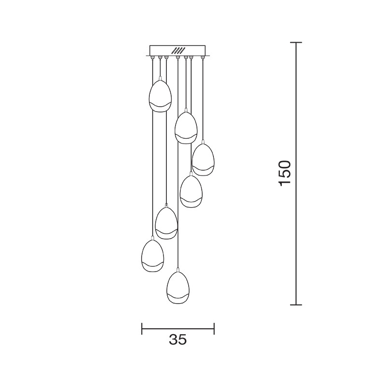 Подвесная люстра DeLight Collection Terrene MD13003023-7A chrome в Санкт-Петербурге