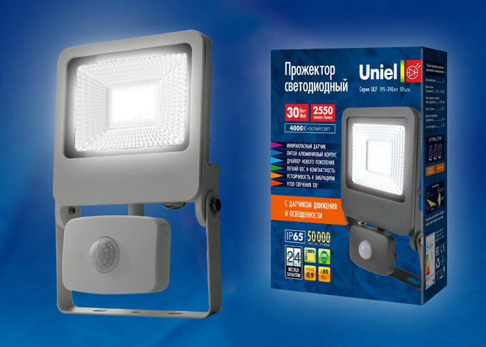 Прожектор светодиодный (UL-00003478) Uniel 30W 4000K ULF-F37-30W/NW в Санкт-Петербурге