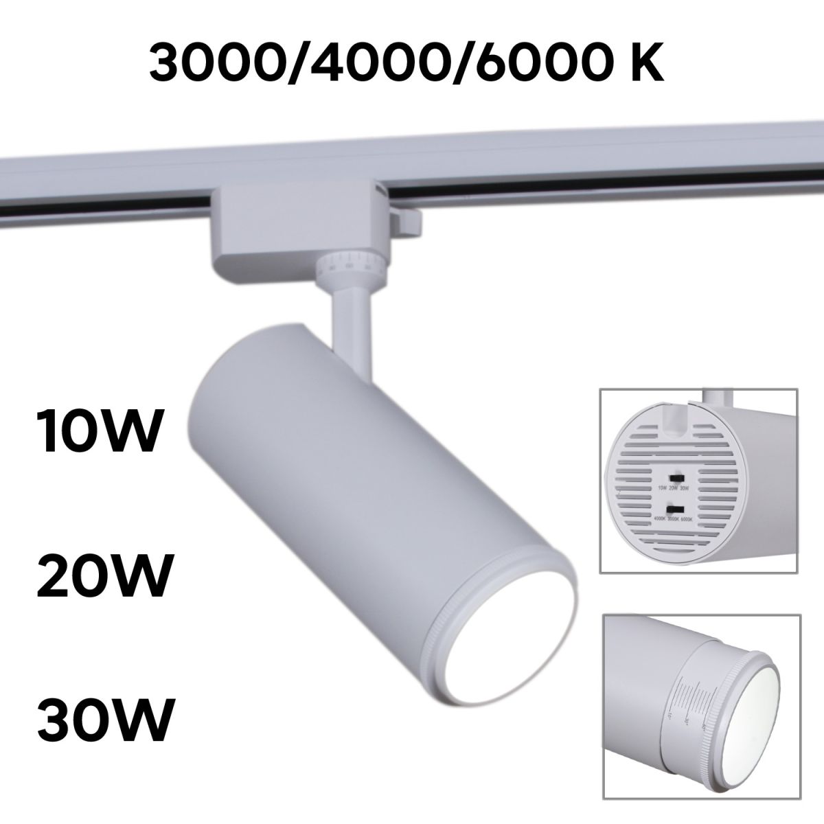 Трековый однофазный светильник Reluce 06650-9.3-LED10/20/30W CCT WT в Санкт-Петербурге