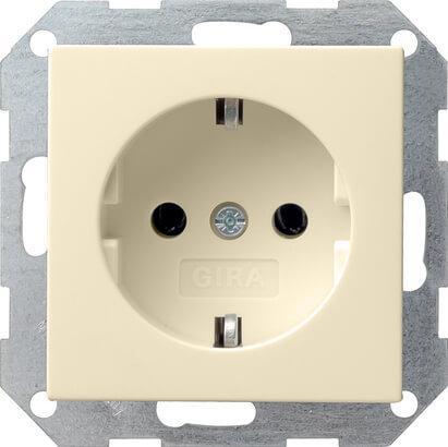 Розетка Gira System 55 Schuko с/з 16A 250V безвинтовой зажим кремовый глянцевый 046601 в Санкт-Петербурге
