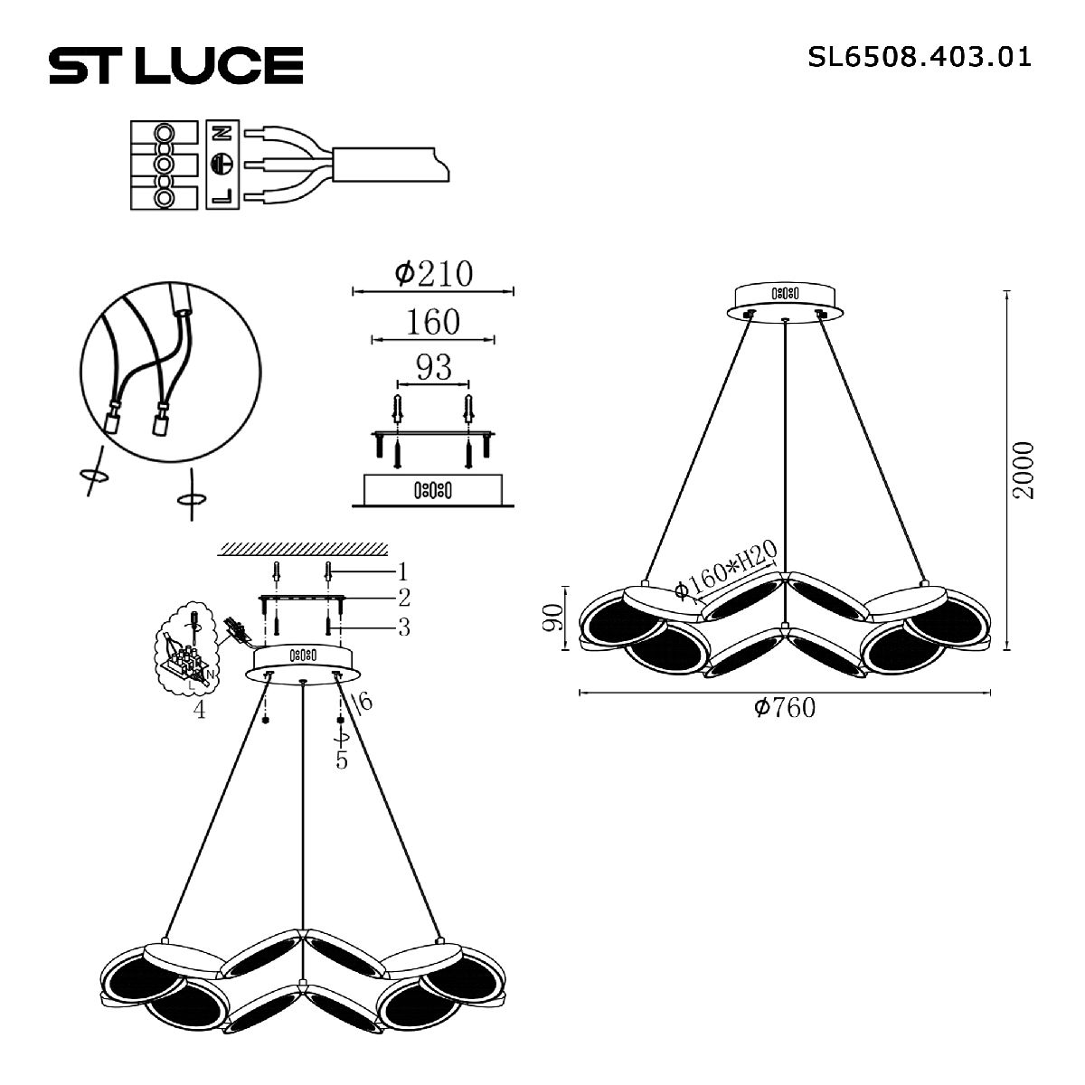 Подвесная люстра ST Luce Rio SL6508.403.01 в Санкт-Петербурге