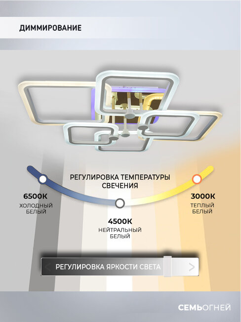 Потолочная люстра Wedo Light Adzhira WD7500/6C-WT-FGD-RGB в Санкт-Петербурге