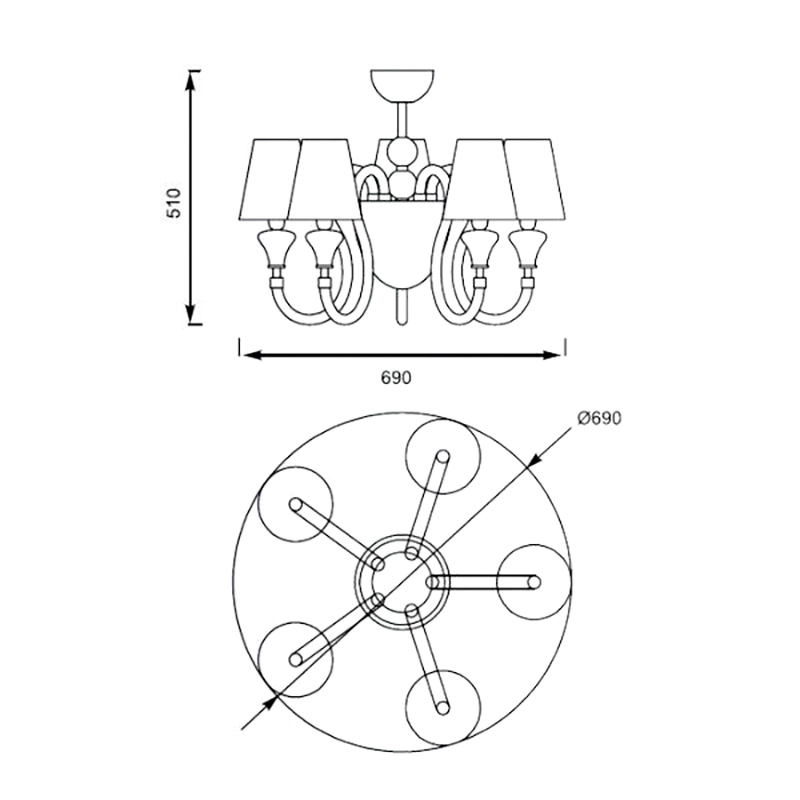 Подвесная люстра Zumaline CHANDELIER MC2070-5BL в Санкт-Петербурге