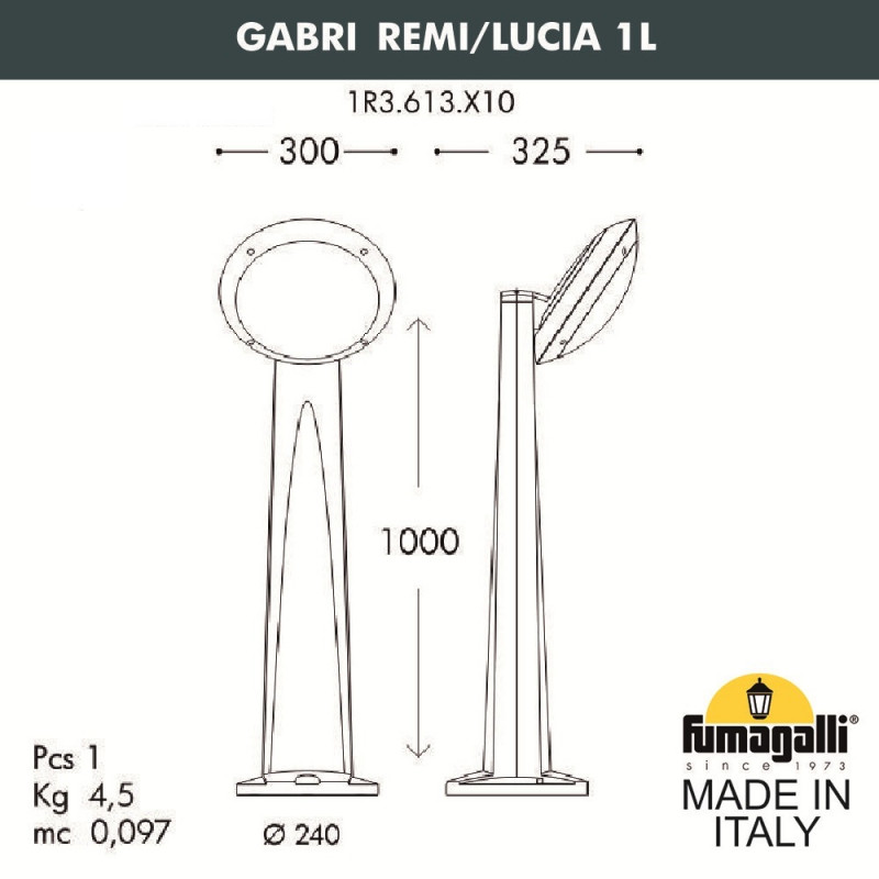 Садовый светильник Fumagalli 1R3.613.X10.WYE27 в Санкт-Петербурге