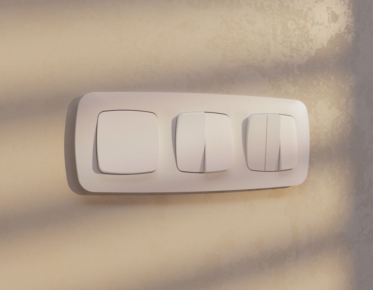 Комплект механизма 2-клавишного перекрестного выключателя Ambrella Volt 10A-250V OMEGA MO203030 Жемчуг QUANT (OP2030, VM125) в Санкт-Петербурге