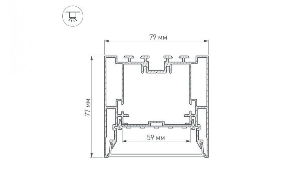 Профиль с экраном Arlight S2-LINE-7977-2500 ANOD+OPAL 021174 в Санкт-Петербурге