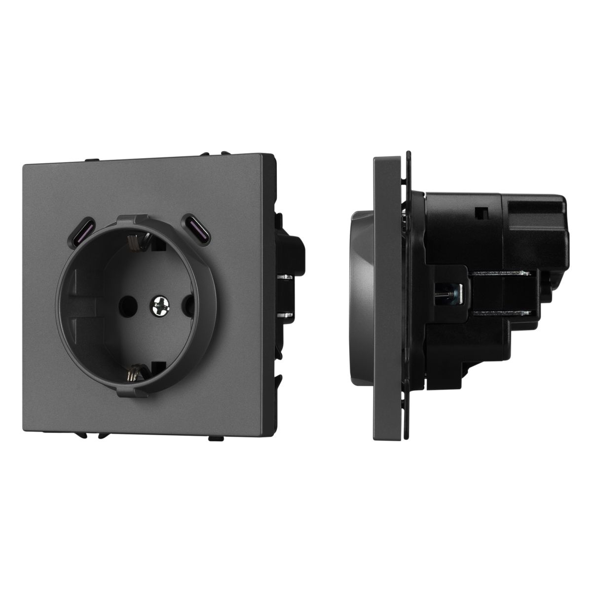 Розетка зк со шторками с USB тип C+С софт-тач серый базальт Arlight SCT-MUCC-SFPL-GR (250V, 16A) 061816(1) в Санкт-Петербурге