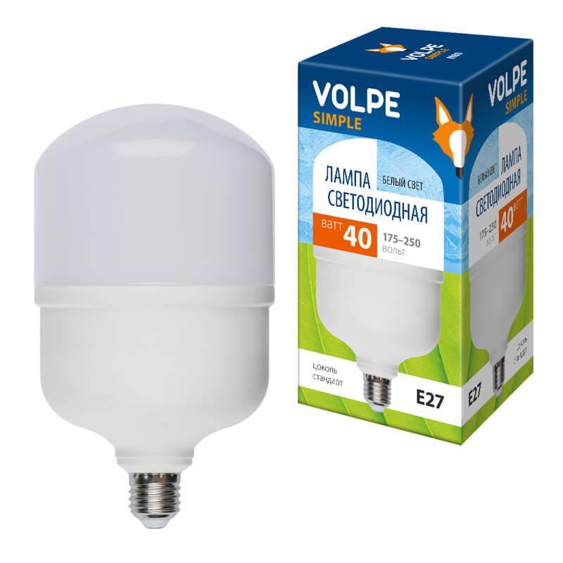Лампа LED сверхмощная (UL-00002905) Volpe E27 40W (350W) 4000K LED-M80-40W/NW/E27/FR/S в Санкт-Петербурге
