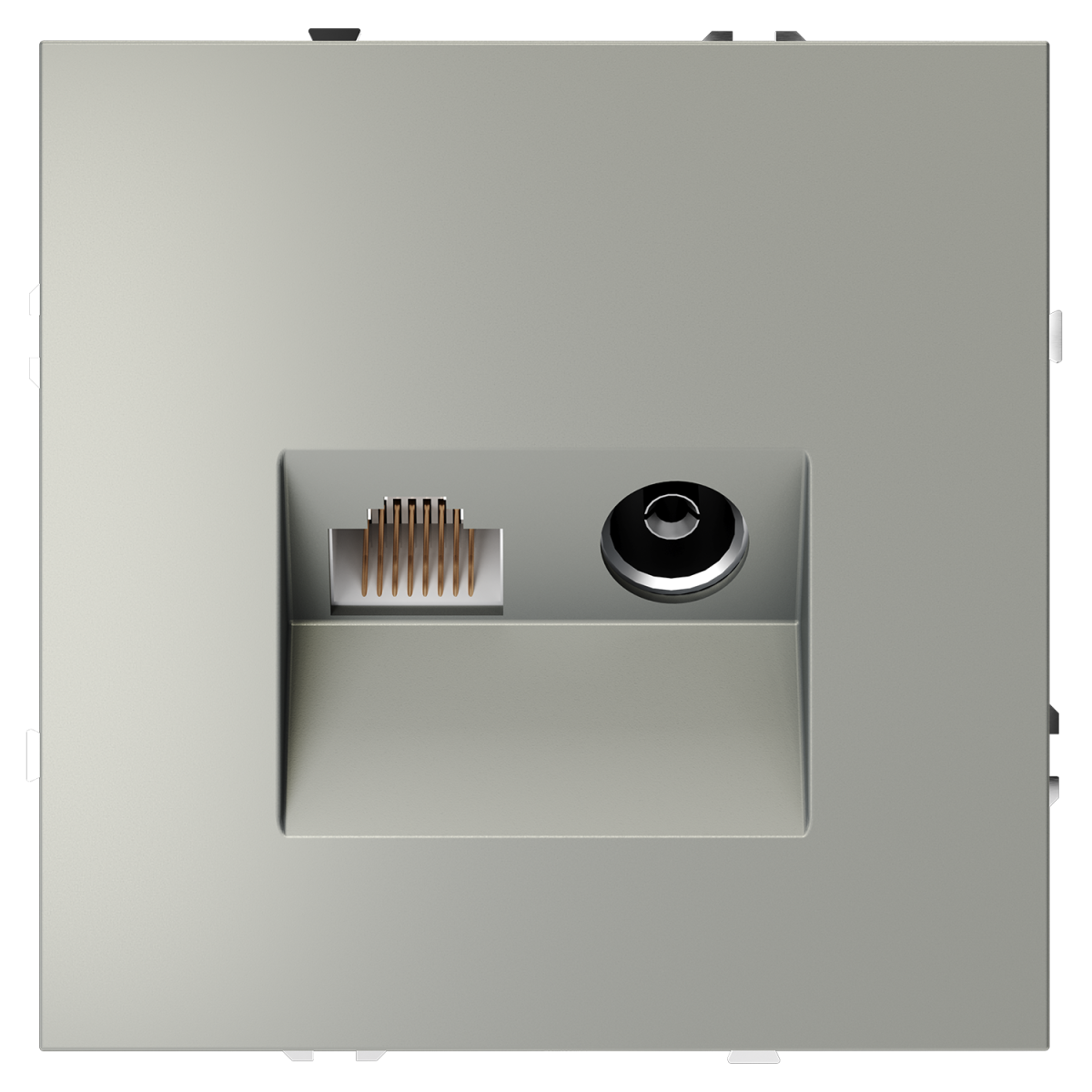 Розетка телевизионная встраиваемая Voltum S70 TV+RJ45 кат. 6, (сталь) VLS060705 в Санкт-Петербурге