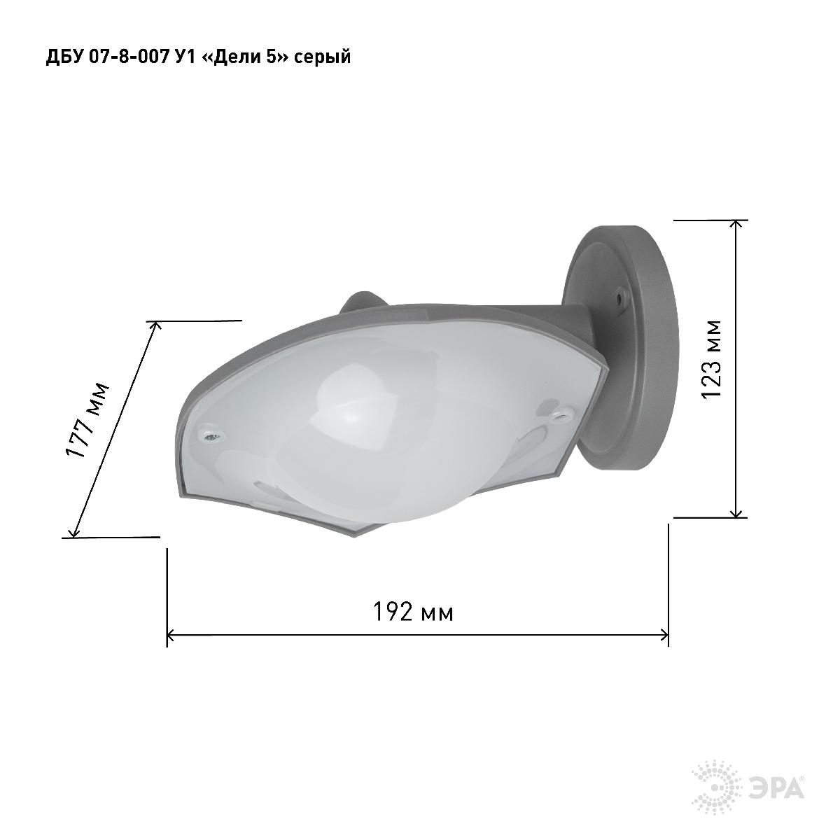 Уличный настенный светильник Эра ДБУ 07-8-007 У1 «Дели 5» серый Б0057529 в Санкт-Петербурге