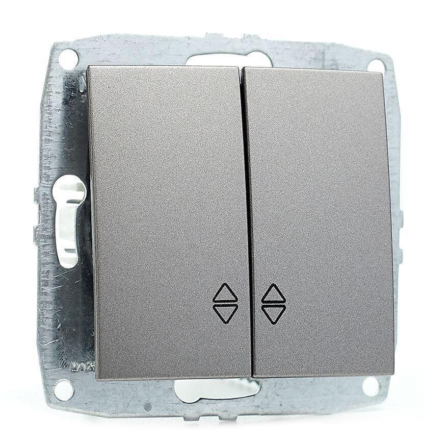 Выключатель двухклавишный проходной Mono Electric Despina-Larissa 10А 250В антрацит 500-002423-111 в Санкт-Петербурге