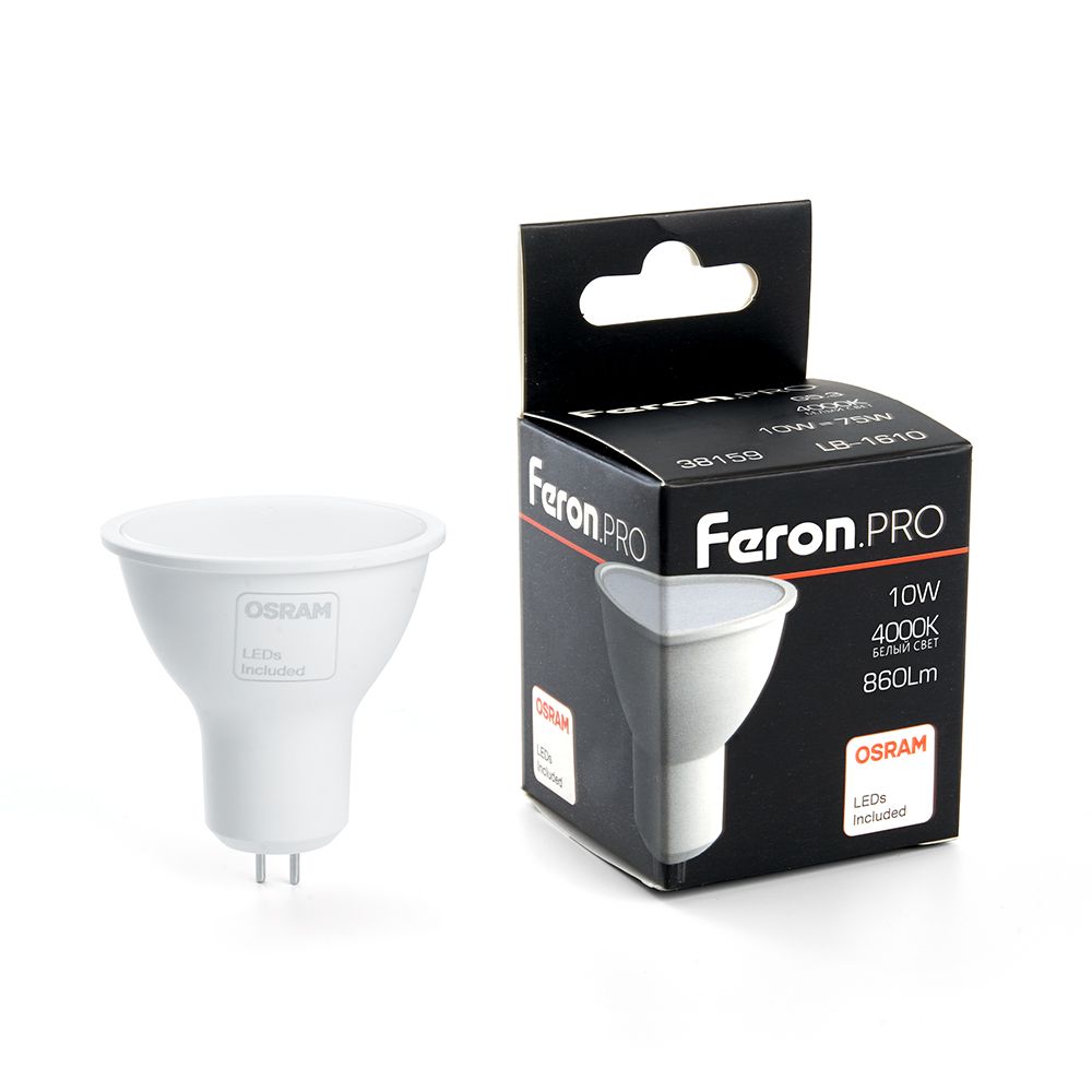 Лампа светодиодная Feron G5.3 10W 4000K матовая LB-1610 38159 в Санкт-Петербурге