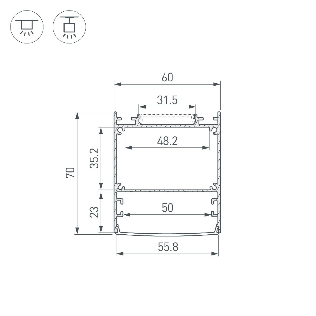 Профиль Arlight LINE-6070-2000 ANOD BLACK 046402 в Санкт-Петербурге