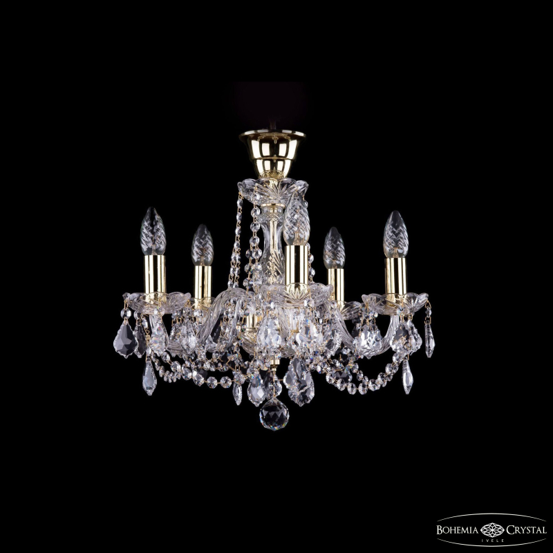 Подвесная люстра Bohemia Ivele Crystal 1402/5/141 G Leafs tube в Санкт-Петербурге