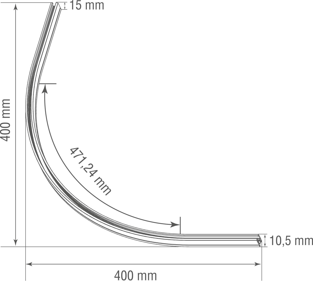 Круглый угол-соединитель Donolux Slim Line Mini R corner 600 CB в Санкт-Петербурге