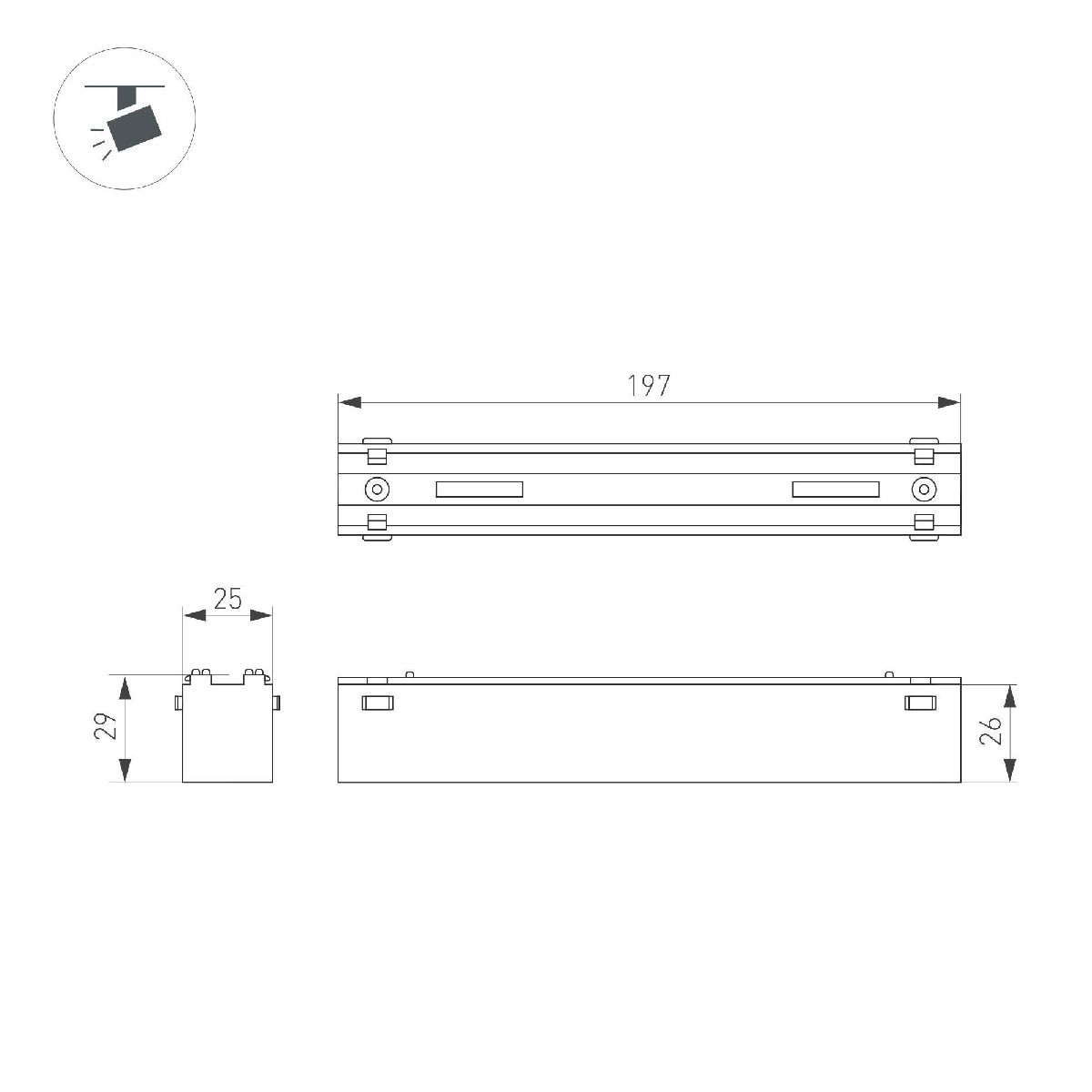 Трековый магнитный светильник Arlight MAG-VIBE-LASER-L197-12W Warm3000 (BK, 24 deg, 48V) 044422 в Санкт-Петербурге