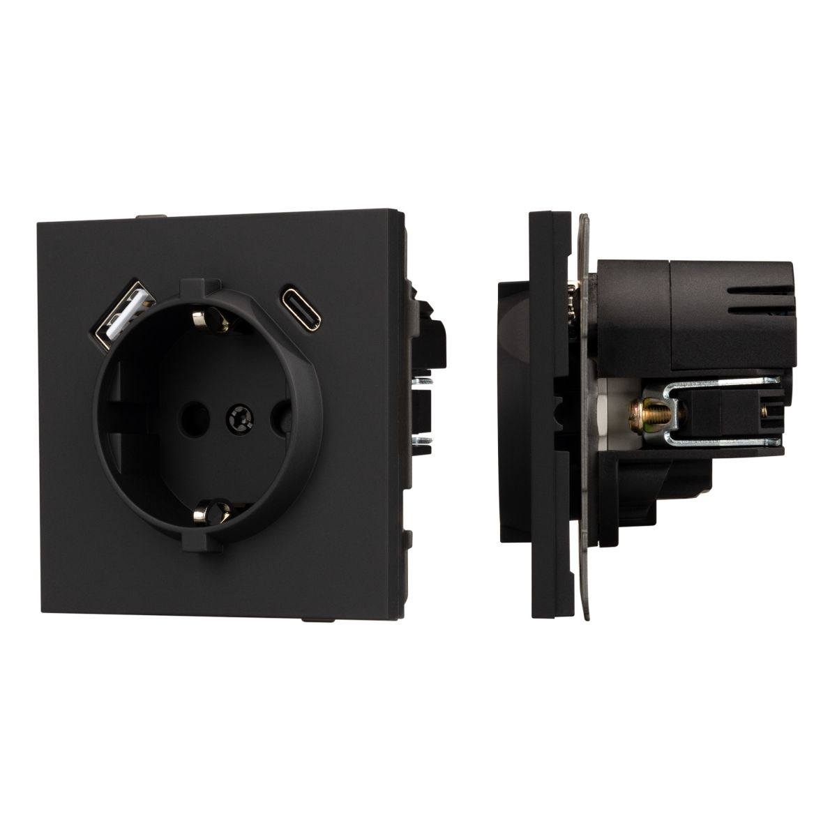 Механизм розетки с USB зарядкой Arlight SCT-TENDO-MUAC-SFPL-BK (230V, 16A) 054607 в Санкт-Петербурге