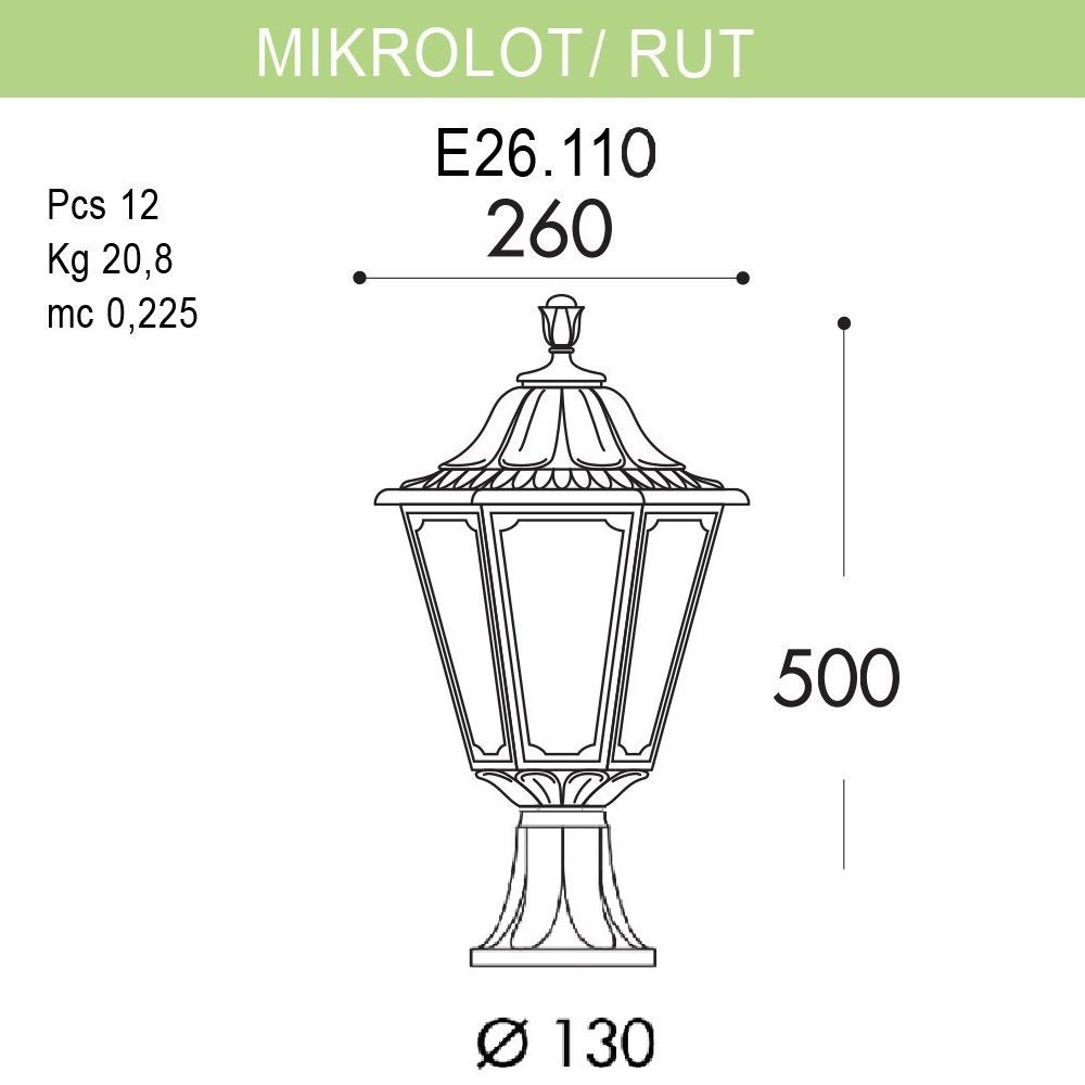 Уличный светильник Fumagalli Mikrolot/Rut E26.110.000.BXF1R в Санкт-Петербурге