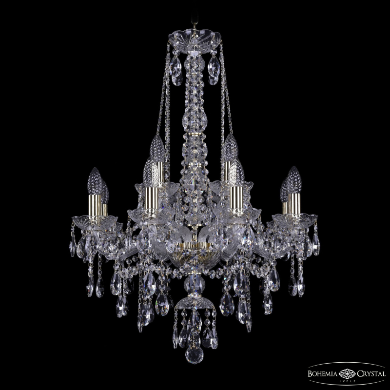 Подвесная люстра Bohemia Ivele Crystal 1415/8+4/200/h-75 G в Санкт-Петербурге
