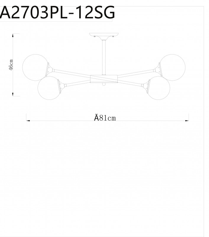 Люстра на штанге ARTE Lamp A2703PL-12SG в Санкт-Петербурге