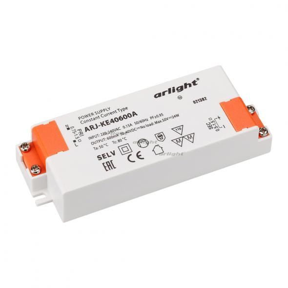 Блок питания Arlight ARJ-KE40600A (24W, 600mA, PFC) 021382 в Санкт-Петербурге