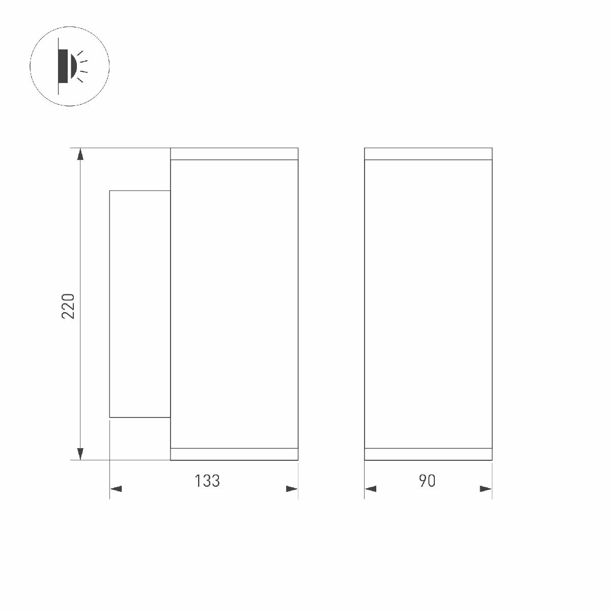 Уличный настенный светильник Arlight LGD-FORMA-WALL-TWIN-R90-2x12W Warm2700 052703 в Санкт-Петербурге