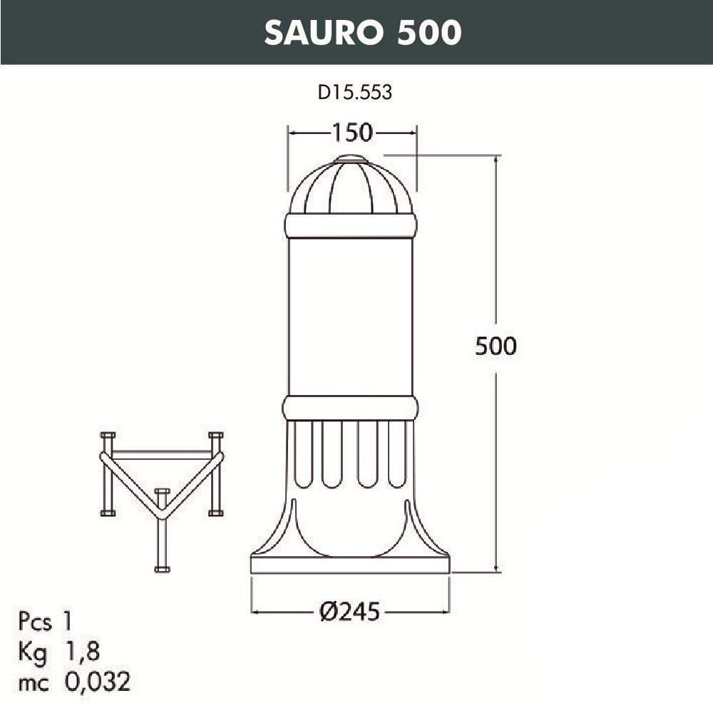 Уличный светильник Fumagalli Sauro 500 D15.553.000.BYE27 в Санкт-Петербурге