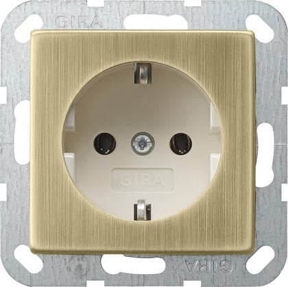 Розетка Gira System 55 Schuko с/з 16A 250V безвинтовой зажим бронза/кремовый 0188613 в Санкт-Петербурге