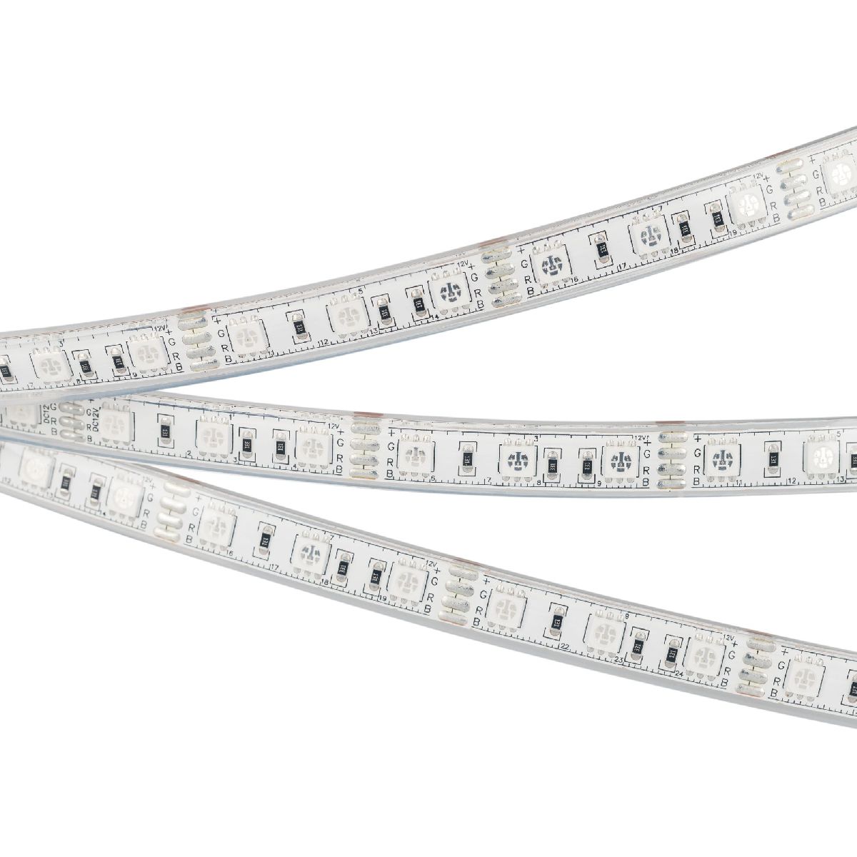 Светодиодная лента герметичная Arlight RTW-PU-B60-12.5mm 12V RGB (14.4 W/m, IP68, Wire 2m, 5m) 029599(3) в Санкт-Петербурге