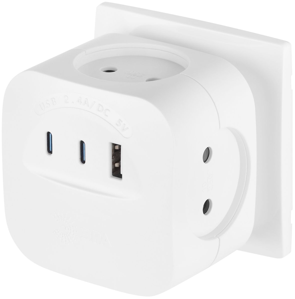 Разветвитель электрический ЭРА SP-4-3USBAC-W на 4 розетки + 3 USB A+C со шторками 10А белый Б0069083 в #REGION_NAME_DECLINE_PP#