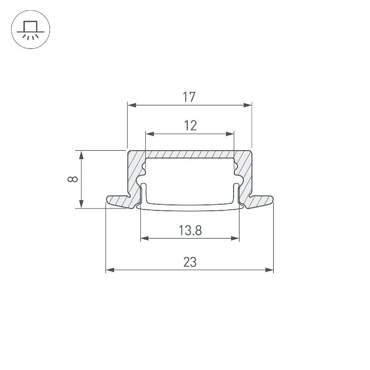 Алюминиевый профиль Arlight LINE-2308-F-2000 WHITE 044237 в Санкт-Петербурге