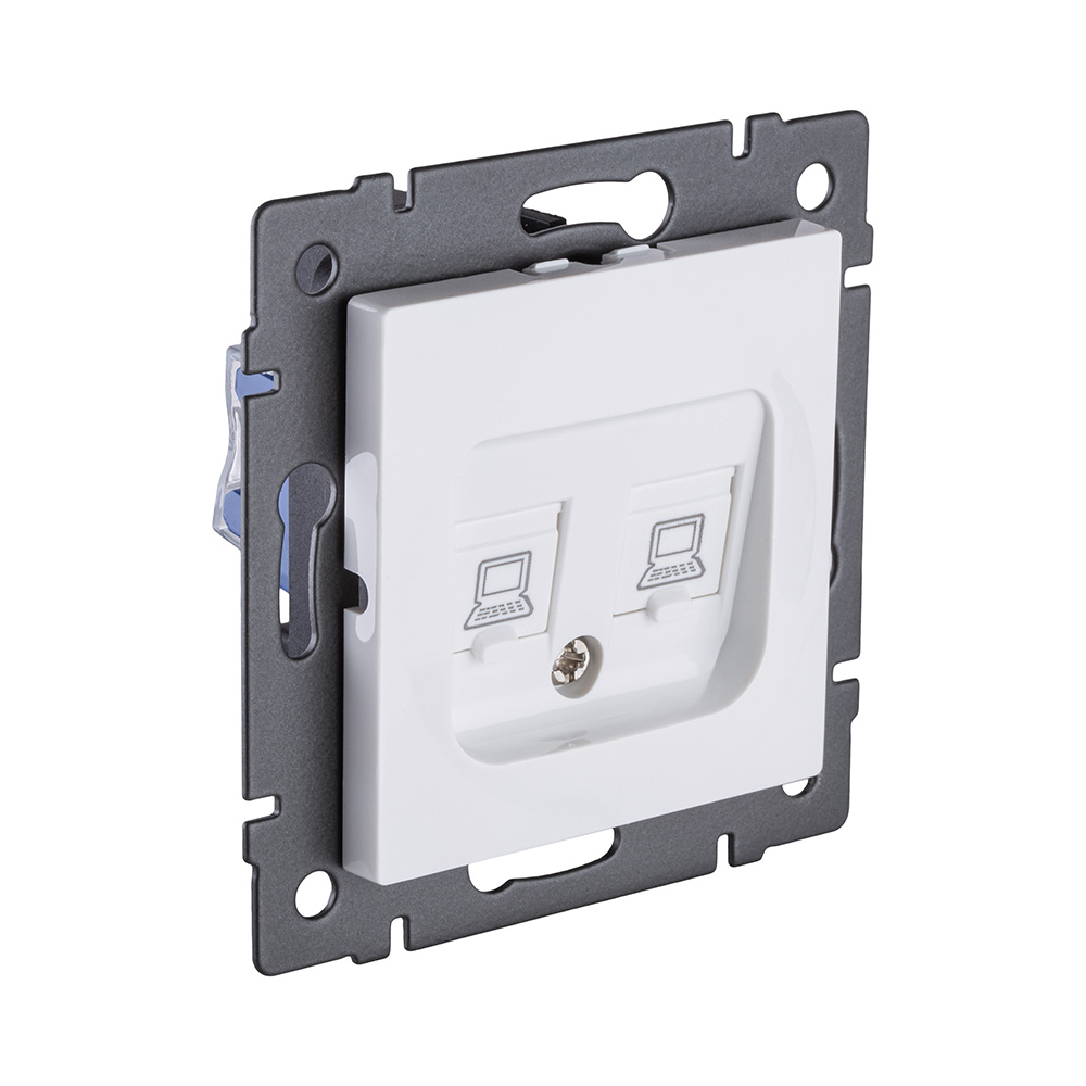 Розетка двойная Ethernet RJ45 Cat.5, белый Kollinger REA-015WH для Aspekt, Eleganz, Reflex в #REGION_NAME_DECLINE_PP#