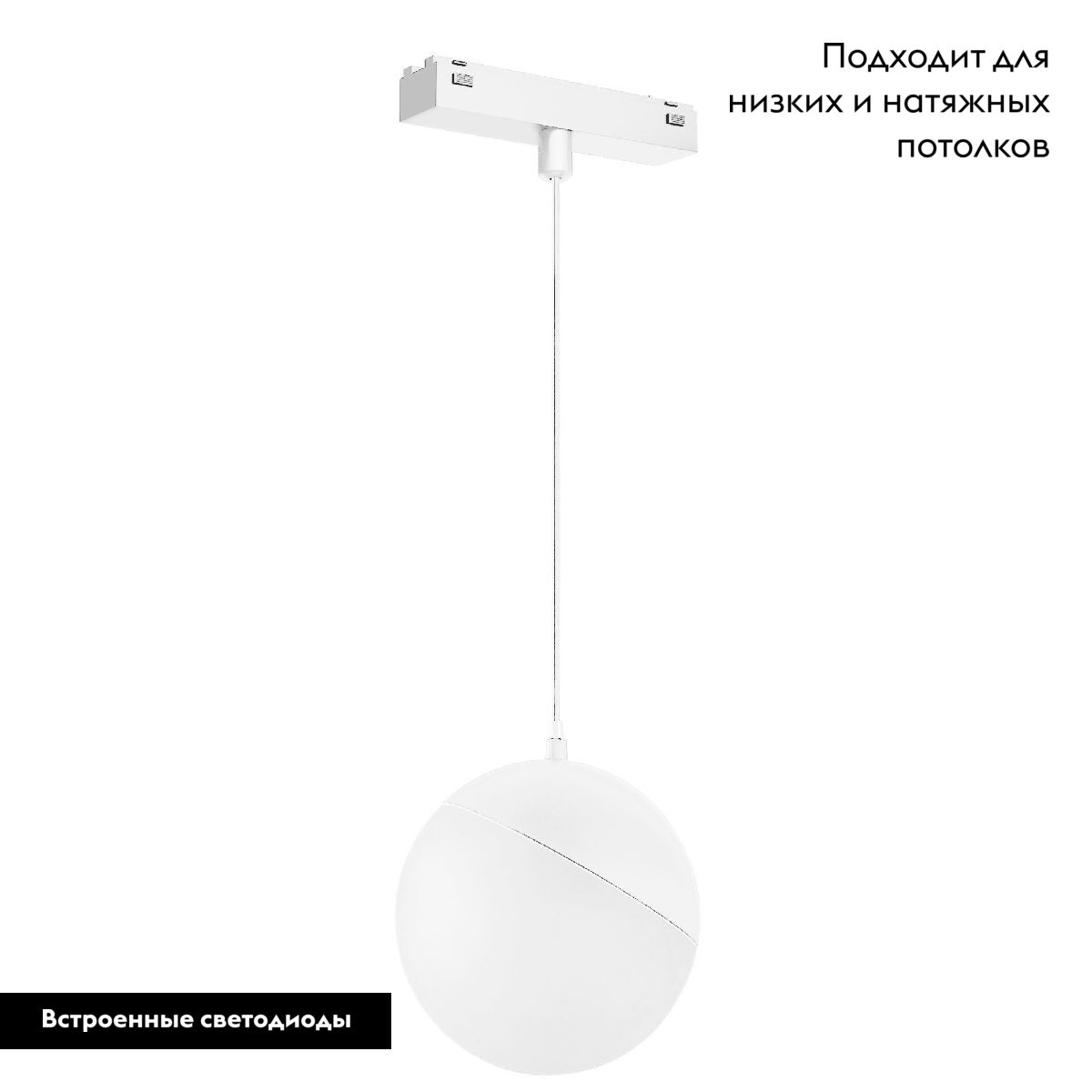 Трековый магнитный светильник Arlight MAG-VIBE-EMISFERO-HANG-R100-6W Warm3000 (WH, 130 deg, 48V) 044456 в #REGION_NAME_DECLINE_PP#