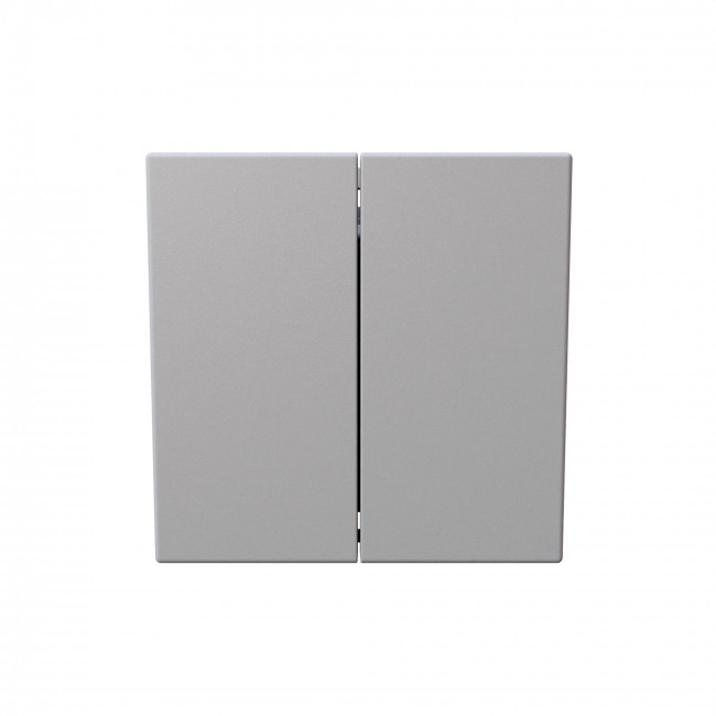 Выключатель двухклавишный проходной 10A 250V с накладкой, цвет Белый матовый (soft touch) Jasmart FD3022PWM в Санкт-Петербурге