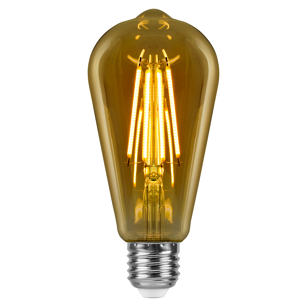 Лампа светодиодная филаментная Feron LB-64 колба прозрачная E27 10W 230V 2700K 52165 в Санкт-Петербурге