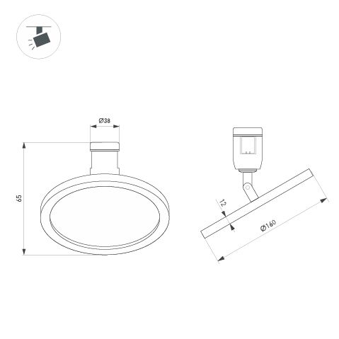 Трековый светильники Arlight ART-APRIORI-PLATO-TURN-R160-12W Warm3000 039294 в Санкт-Петербурге