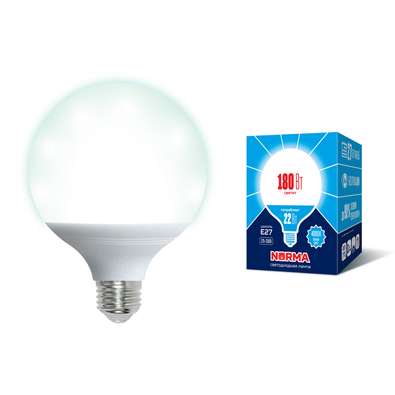 Лампа светодиодная Volpe Norma LED-G120-22W/4000K/E27/FR/NR картон UL-00004876 в Санкт-Петербурге
