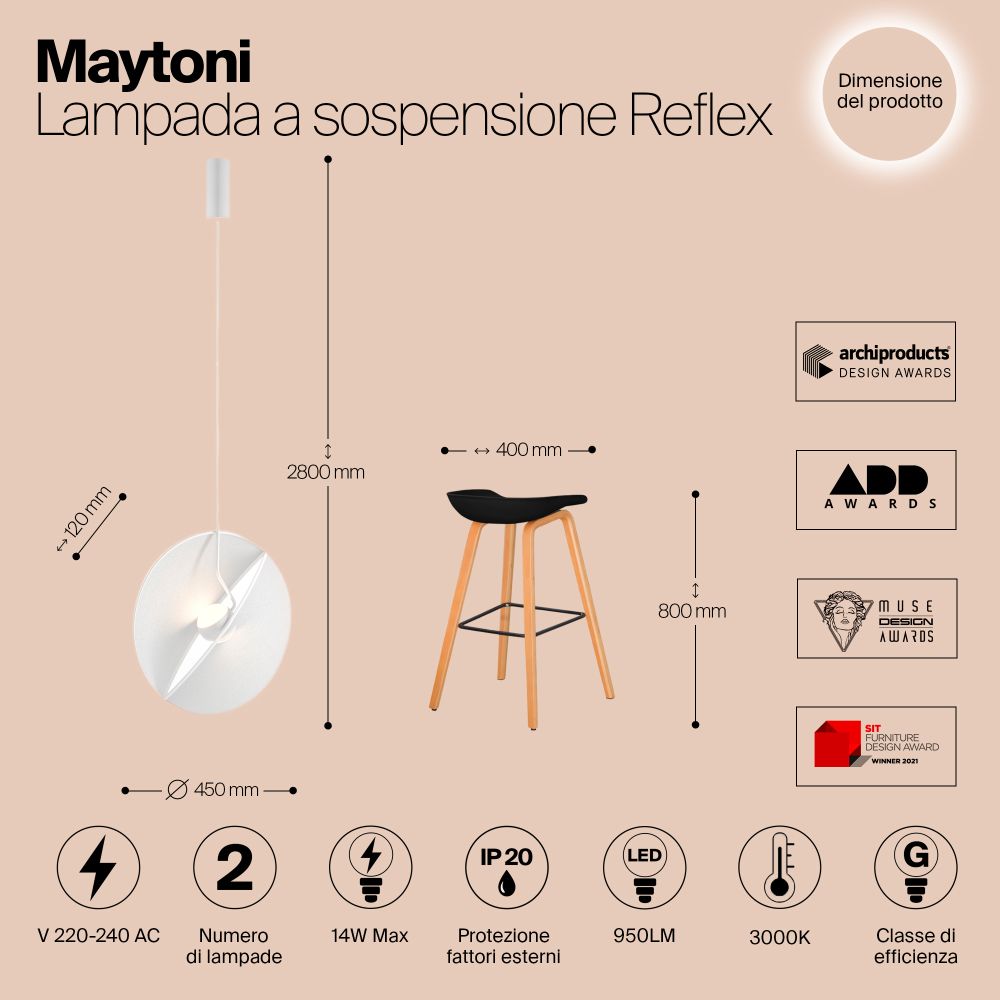 Подвесной светильник Maytoni Reflex MOD154PL-L6W3K в Санкт-Петербурге