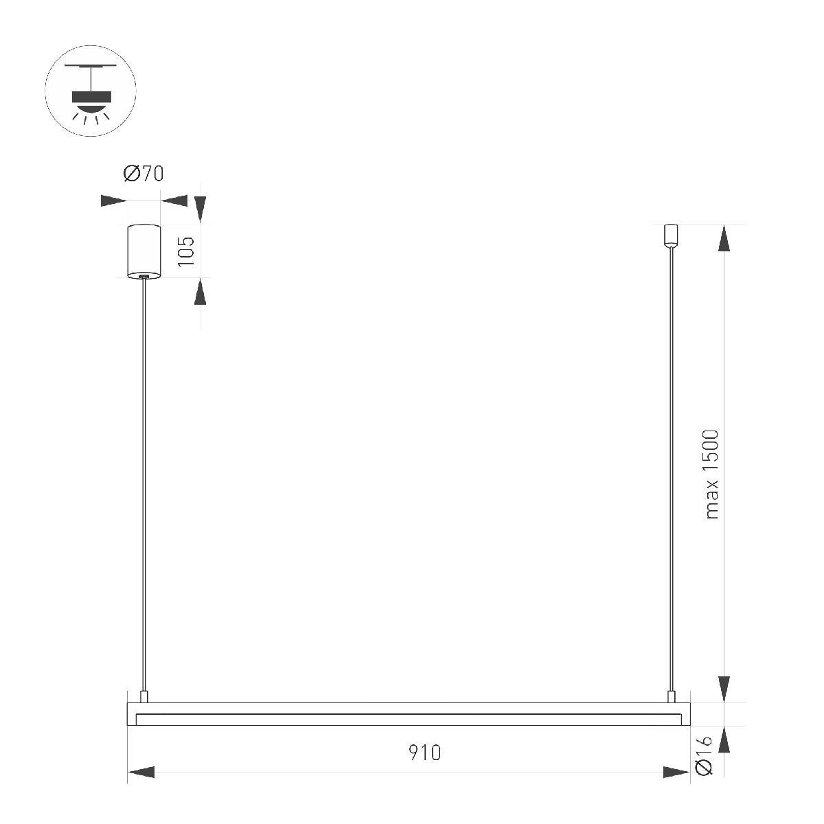 Подвесной светильник Arlight SP-UMBRA-HANG-H-L900-15W Day4000 036946(1) в Санкт-Петербурге