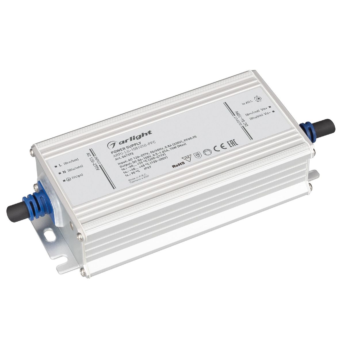 Блок питания Arlight ARPJ-LG-1081050-PFC (75W, 54-108V, 0.5-1.05A) 047372 в Санкт-Петербурге