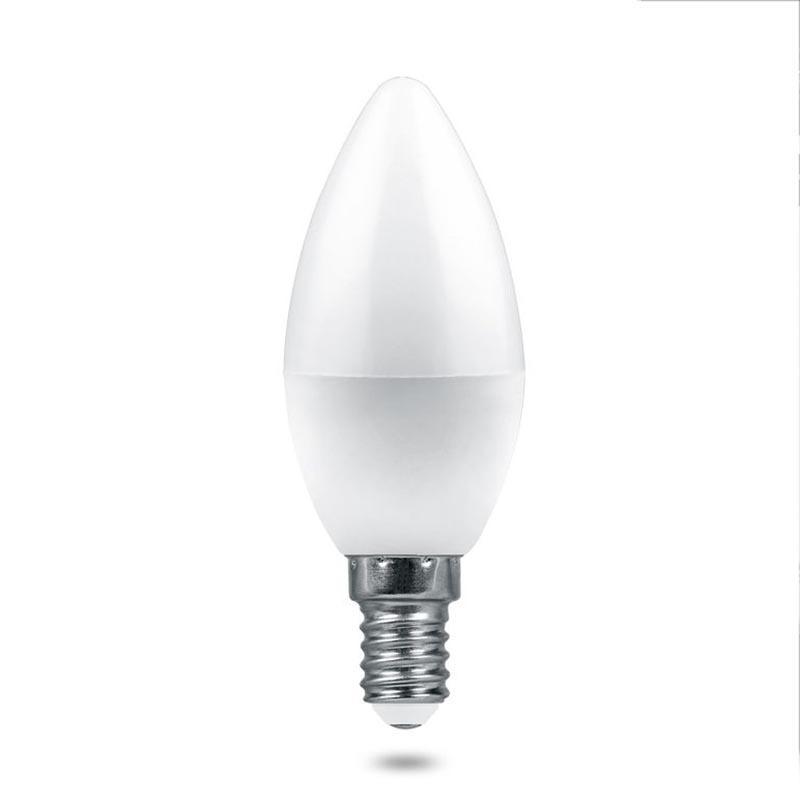 Лампа светодиодная Feron E14 7,5W 4000K свеча матовая LB-1307 38054 в Санкт-Петербурге