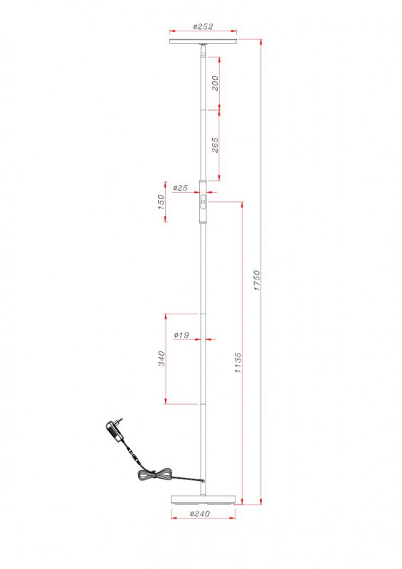 Торшер ARTE Lamp A1822PN-1BK в Санкт-Петербурге