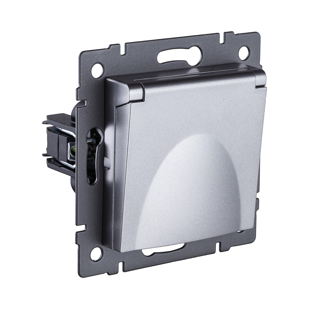 Розетка штепсельная SCHUKO 16A/250 В с крышкой, серый Kollinger REA-006GY для Aspekt, Eleganz, Reflex в #REGION_NAME_DECLINE_PP#