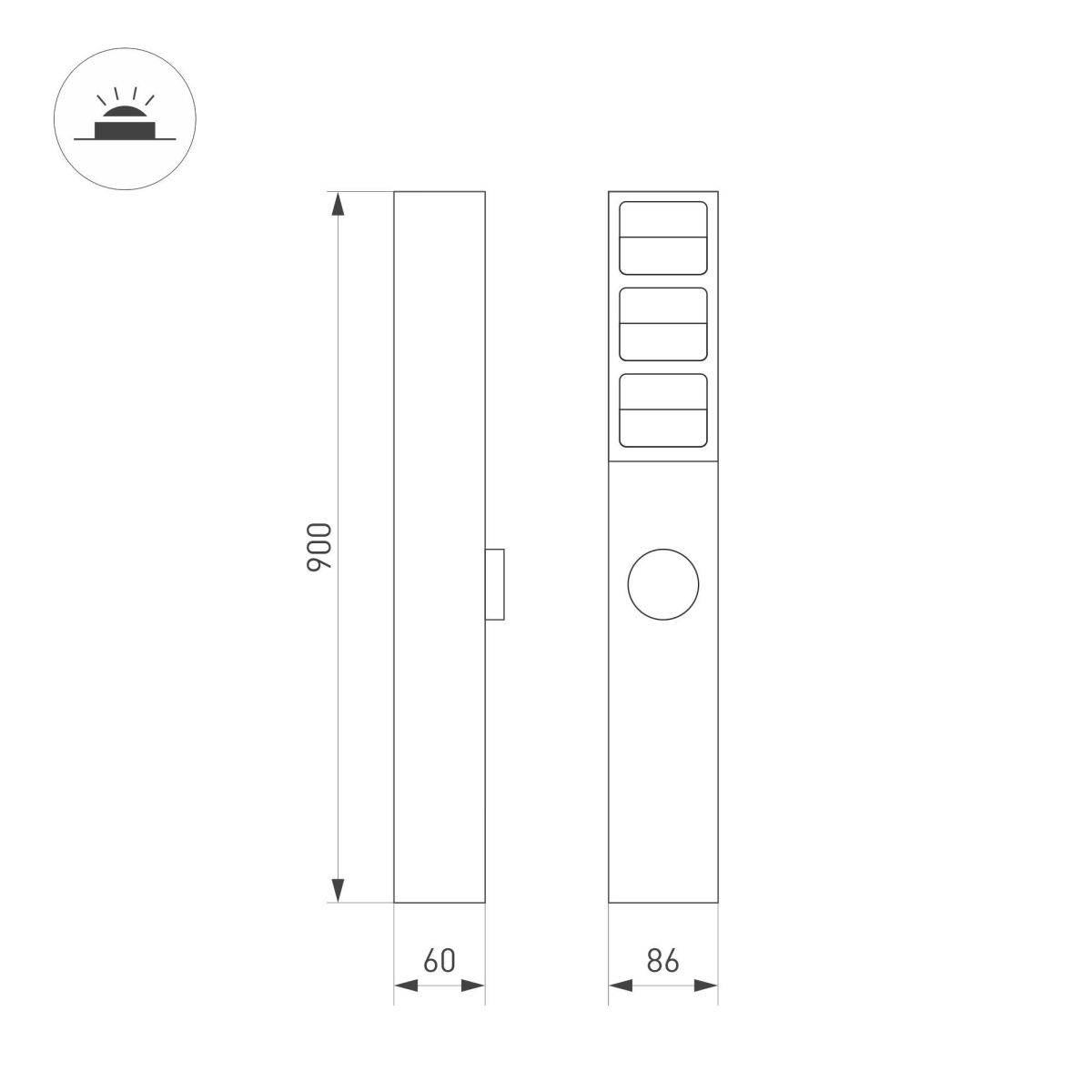 Ландшафтный светильник Arlight LGD-TILLIS-BOLL-SOCKET-H900-12W Warm3000 (GR, 92 deg, 230V) 055038 в Санкт-Петербурге