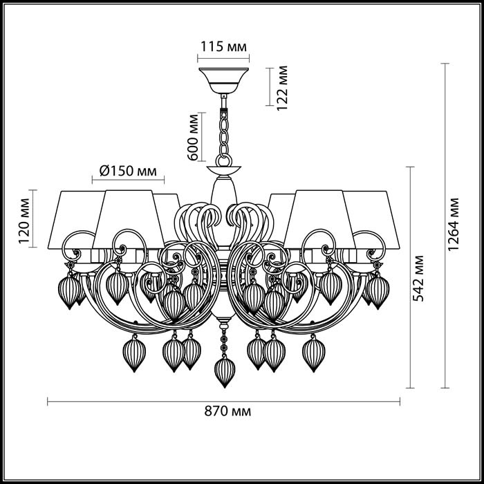 Подвесная люстра Odeon Light Persia 3925/8 в Санкт-Петербурге