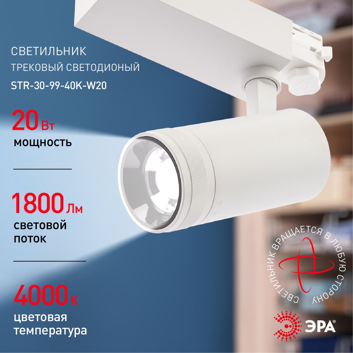 Трековый светильник ЭРА STR-30-99-40K-W20 Б0049784 в Санкт-Петербурге