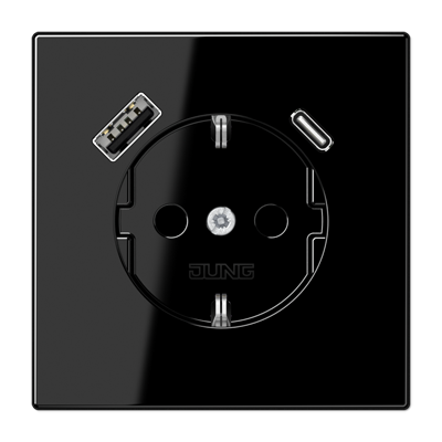 Розетка 2K+З USB Typ AC Jung LS1520-15CASW в Санкт-Петербурге